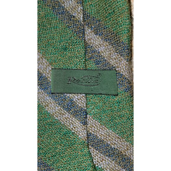 Vintage Green Striped Wool Tie By Ratno & The Squire Shop Oklahoma City - Picture 2 of 10